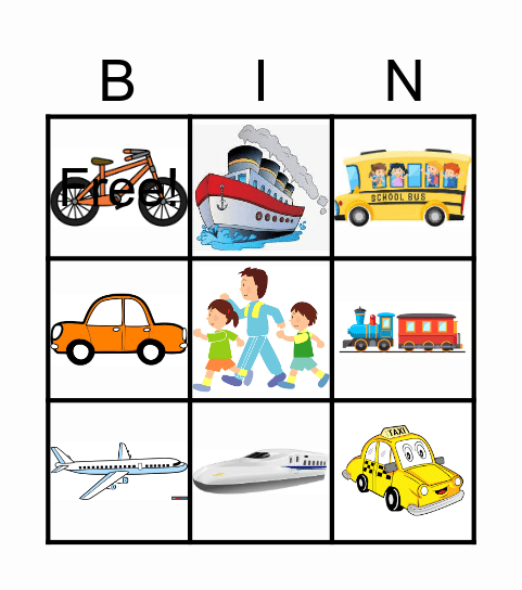 Transport Bingo Card