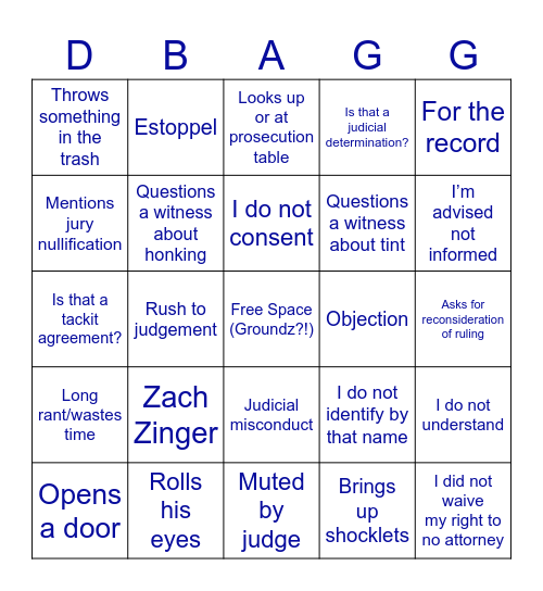 Darrell Brooks Trial Rewatch Bingo Card