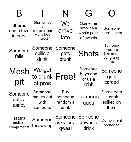 Old lady Halloween BINGO Card