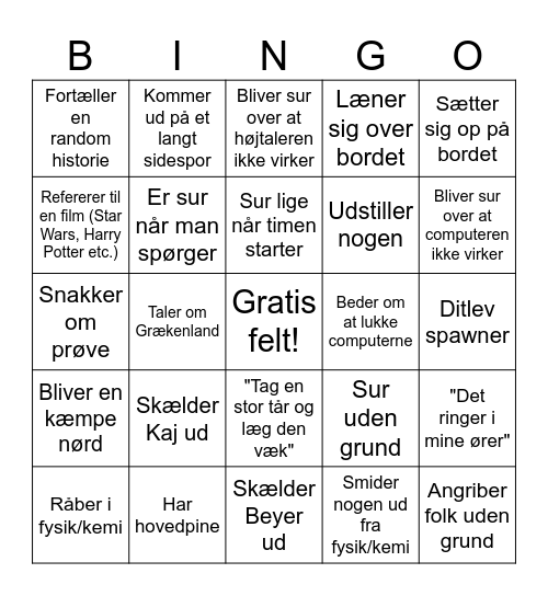 Tasja Bingo Card