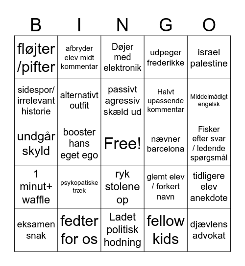 Lundby bingo Card