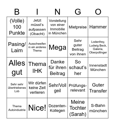 Dr. Gewald Bingo Card