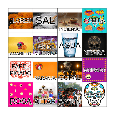 Lotería de Día de Muertos Bingo Card