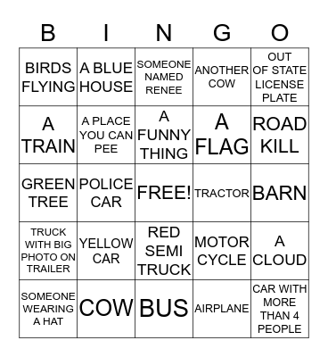 WATERLOO ROAD TRIP Bingo Card