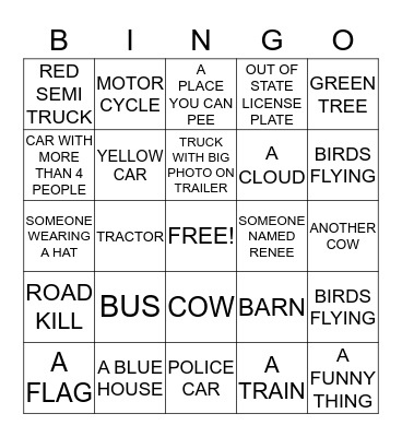 WATERLOO ROAD TRIP Bingo Card
