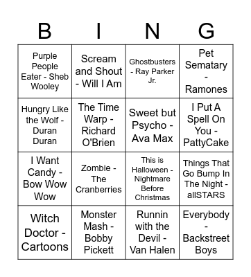 Halloween Bingo Card