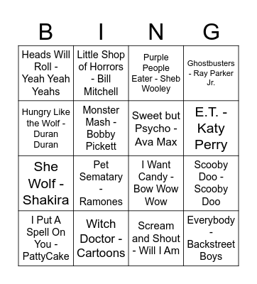 Halloween Bingo Card