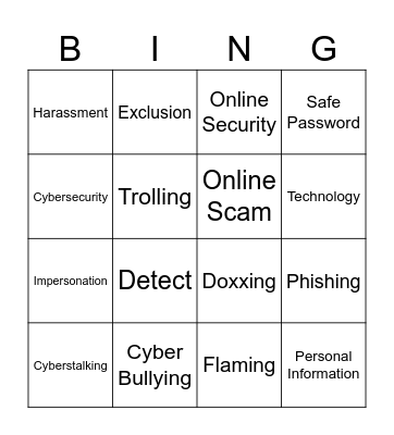 Cybersecurity Bingo Card