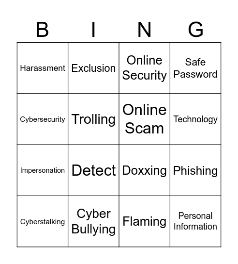 Cybersecurity Bingo Card