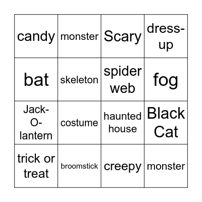 Halloween Bingo Card