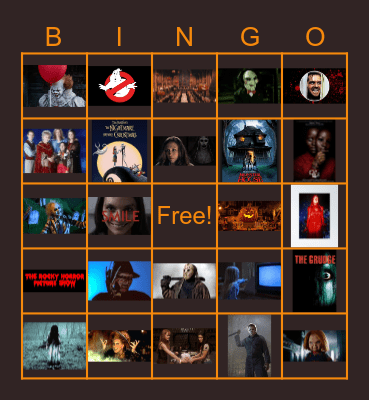 Halloween Movie Bingo Card