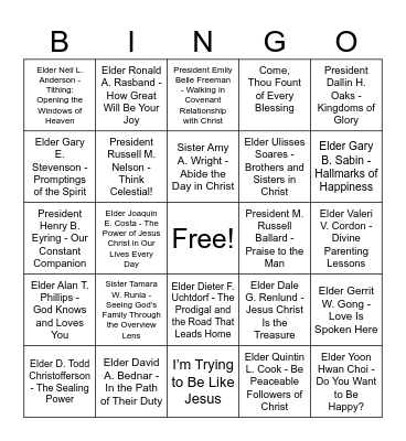 2023 Conference Review! Bingo Card