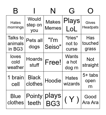 Aqwa's Vtuber Bingo! Bingo Card