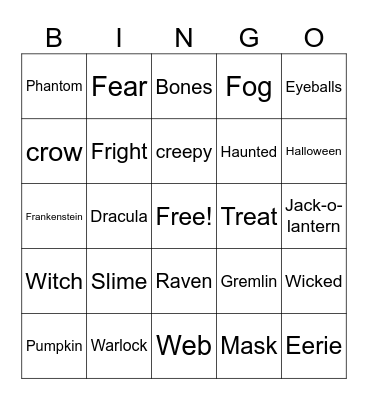 HALLOWEEN Bingo Card