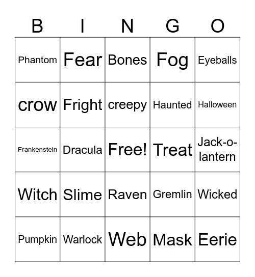 HALLOWEEN Bingo Card