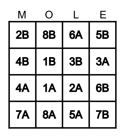 Holey Moley Bingo! Bingo Card
