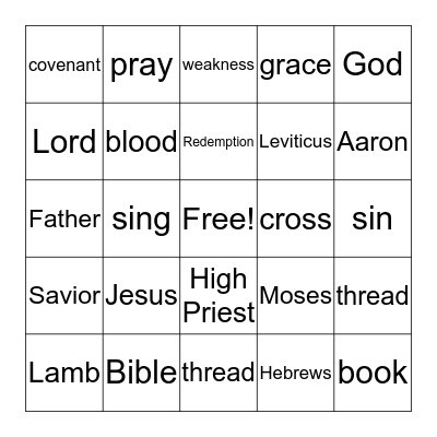 Color in the square when you hear the word!  Bingo Card