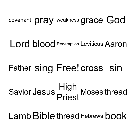 Color in the square when you hear the word!  Bingo Card