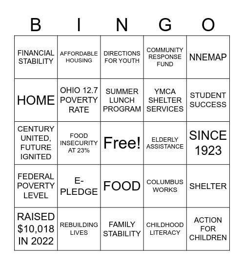 WesBanco UW BINGO Card