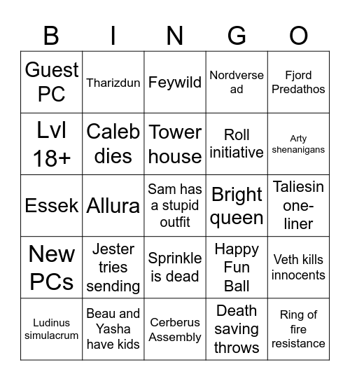 M9 Bingo Card