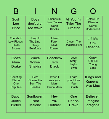 Farmington Student Senate Bingo Card