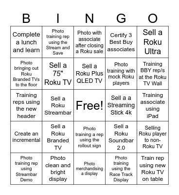 Roku Bingo Card