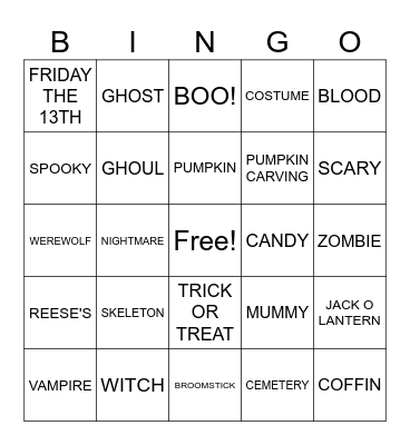 HALLOWEEN BINGO Card