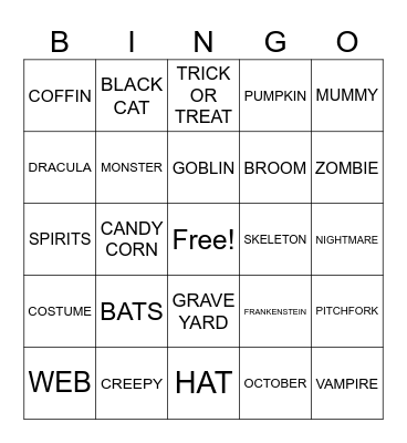 HALLOWEEN Bingo Card