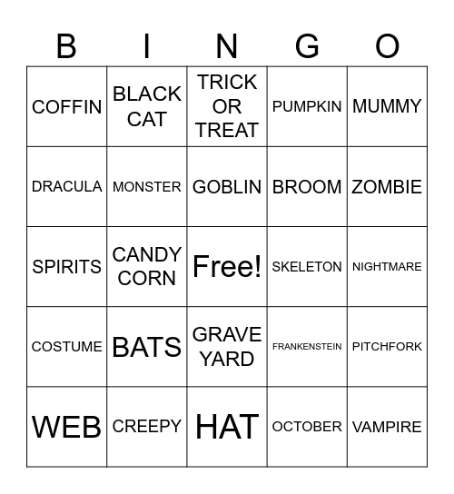 HALLOWEEN Bingo Card