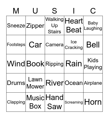 Mystery Sound Bingo Card