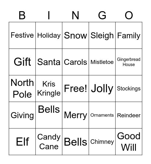 Christmas 2023 Bingo Card