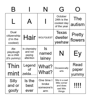Lainey bingo Card