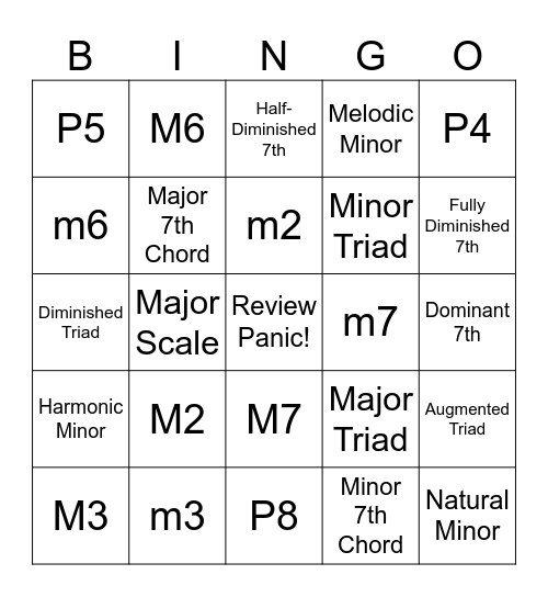 Mr. White's Teenager Torture Bingo Card