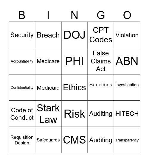 No Winners Bingo Card