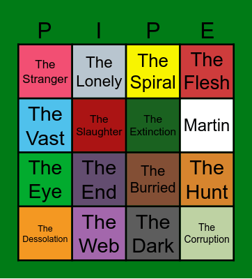 TMA Apocalypse Bingo Card