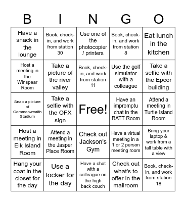 OFX Bell Tower Bingo Card