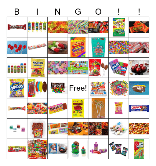 CANDY Bingo Card