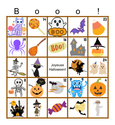Joyeuse Halloween! Bingo Card