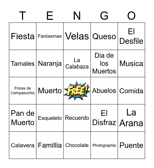 Day Of The Dead Bingo Card