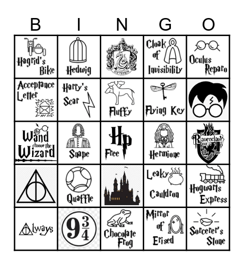 Harry Potter Bingo Card