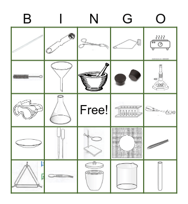 Science Equipment Bingo Card