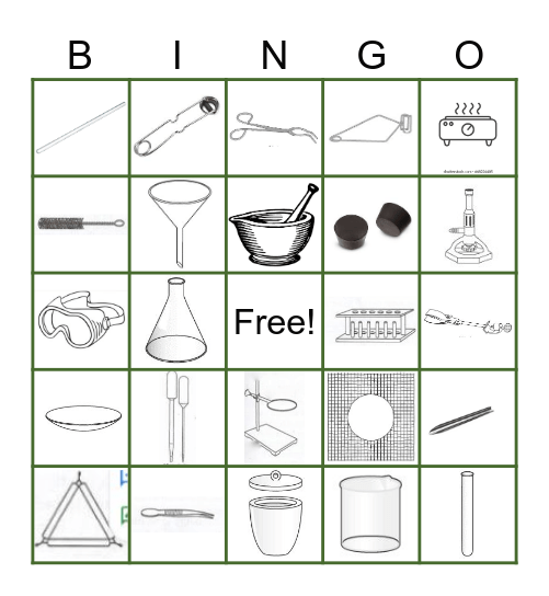 Science Equipment Bingo Card