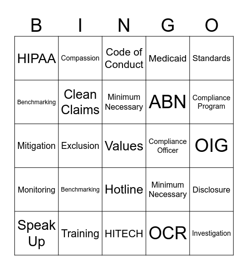 Winner 3 Bingo Card