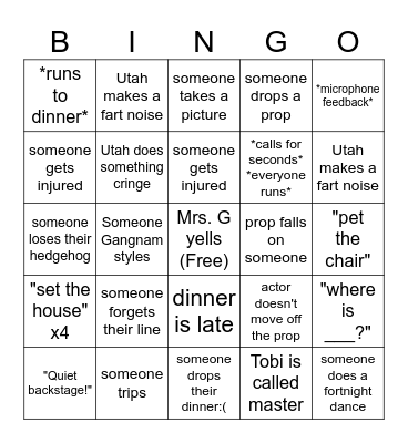 Alice in Wonderland Mhs bingo Card