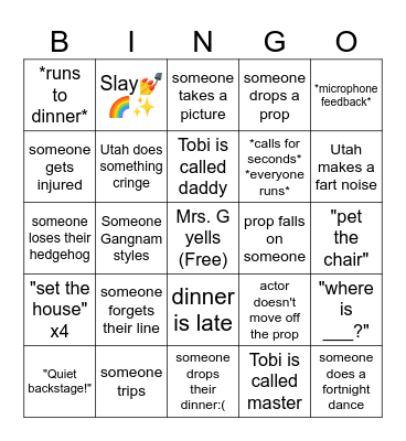 Alice in Wonderland Mhs bingo Card