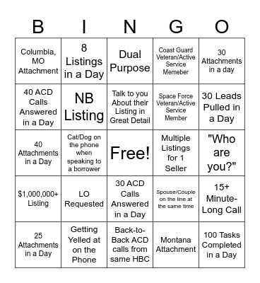 RCS Bingo Card Bingo Card