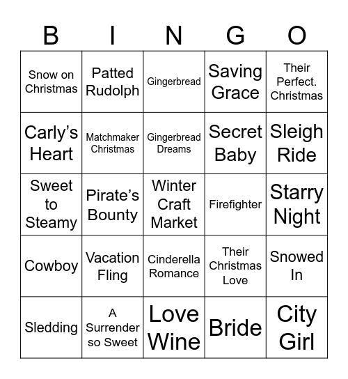 HOLIDAY ROMANCE BINGO Card