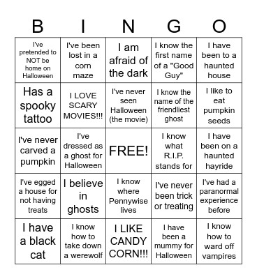 Halloween Bingo Card