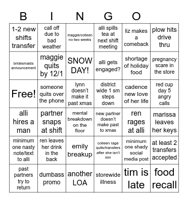 HOLIDAY HOEDOWN Bingo Card