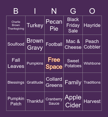 JDS Friendsgiving Bingo Card